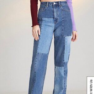 PacSun Eco Patchwork Boyfriend Jeans Medium Indigo Size 26 EUC